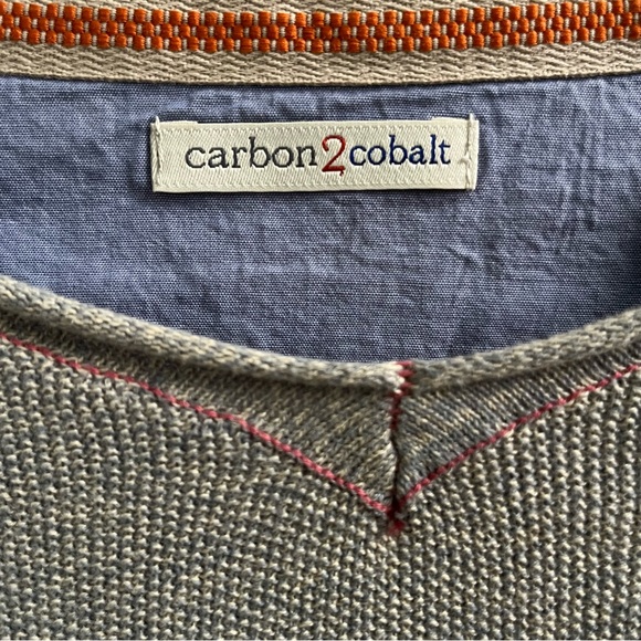 Carbon 2 Cobalt Pullover Shirt Men XXL Long Sleeve Cotton Round Neck Chest 50" - Picture 3 of 13